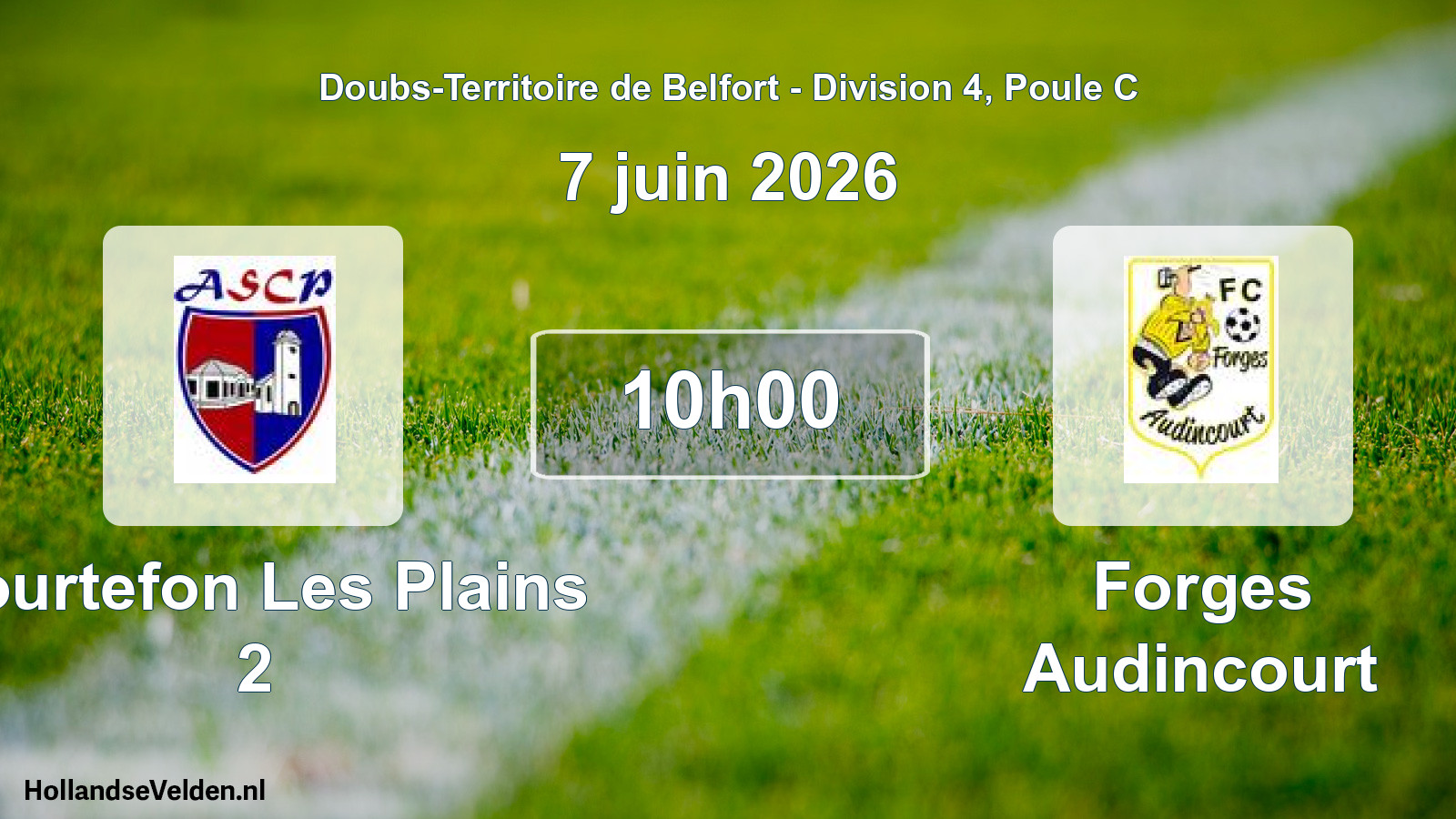 Scheduled Match: Courtefon Les Plains 2 - Forges Audincourt (7 June 2026)