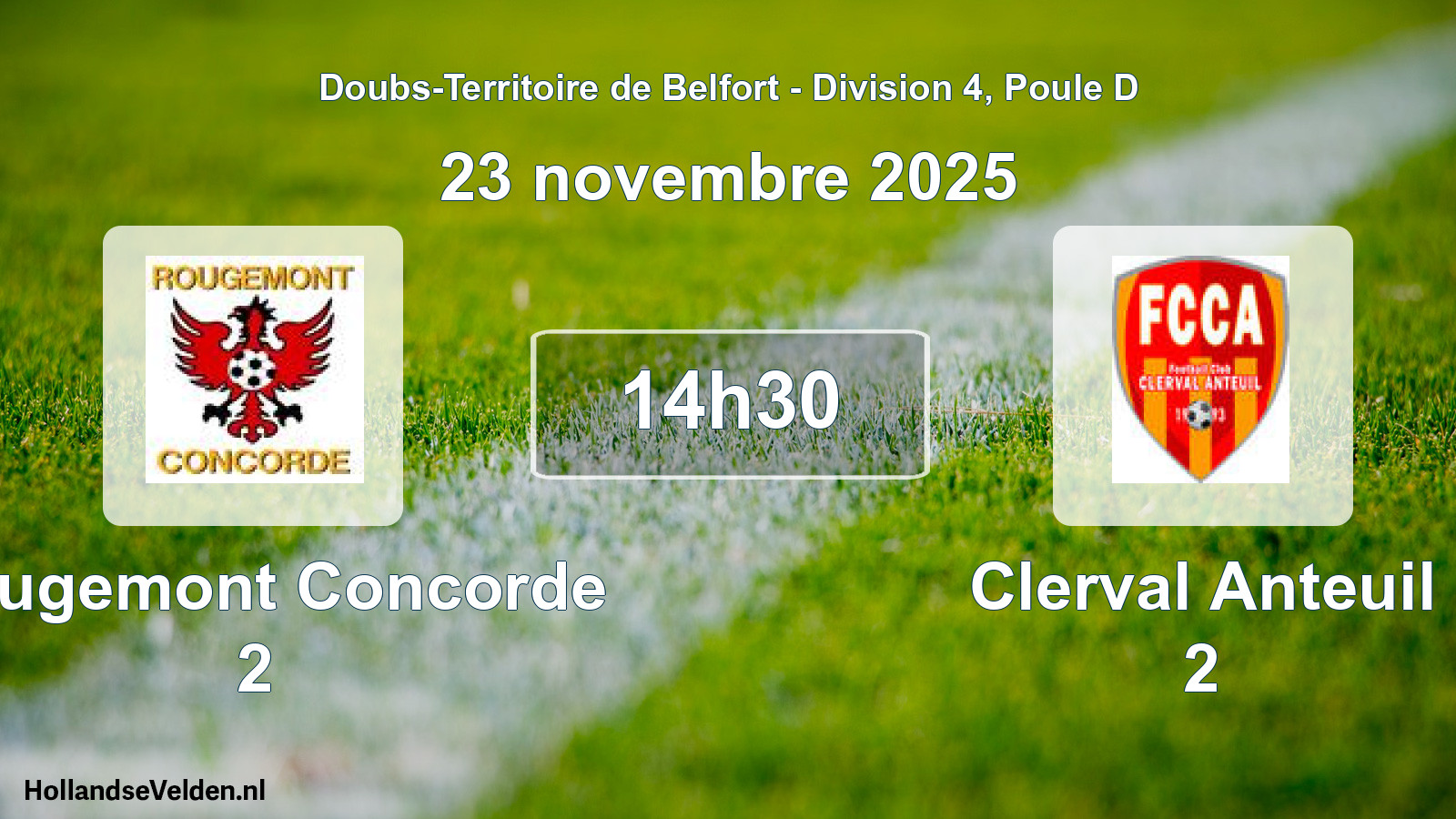 Scheduled Match: Rougemont Concorde 2 - Clerval Anteuil 2 (23 November 2025)