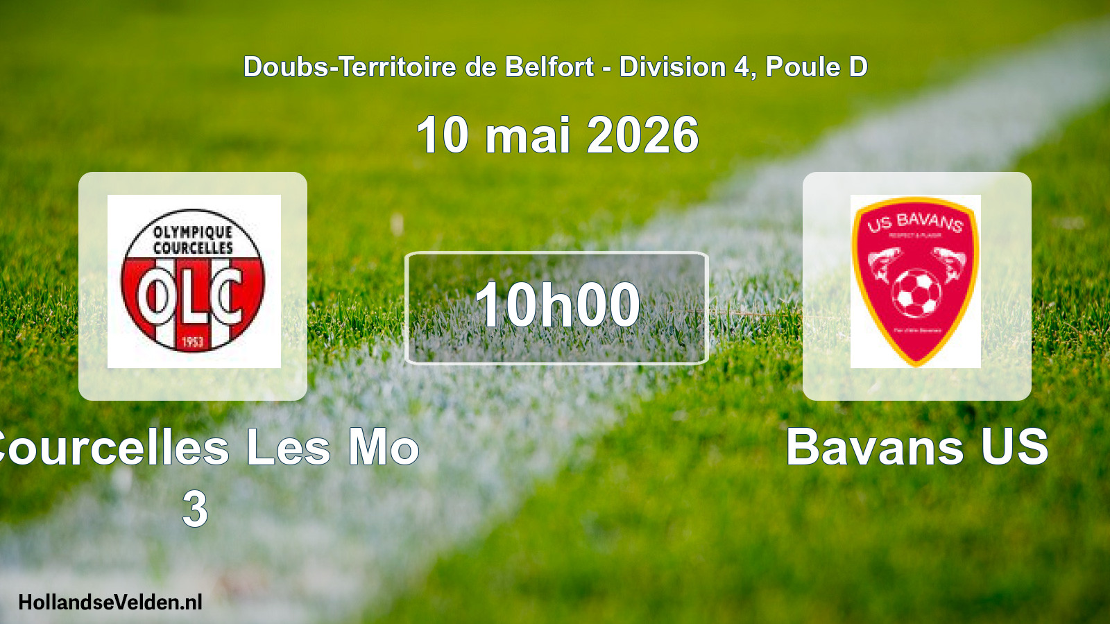 Scheduled Match: Courcelles Les Mo 3 - Bavans US (23 November 2025)