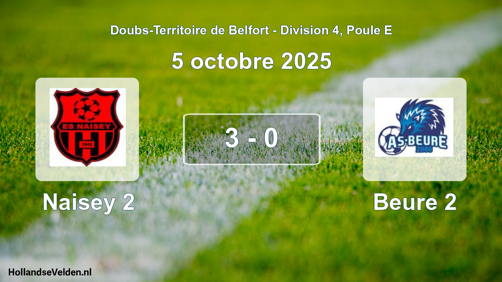 Gespeelde wedstrijd: Naisey 2 - Beure 2 3 - 0 (5 oktober 2025)