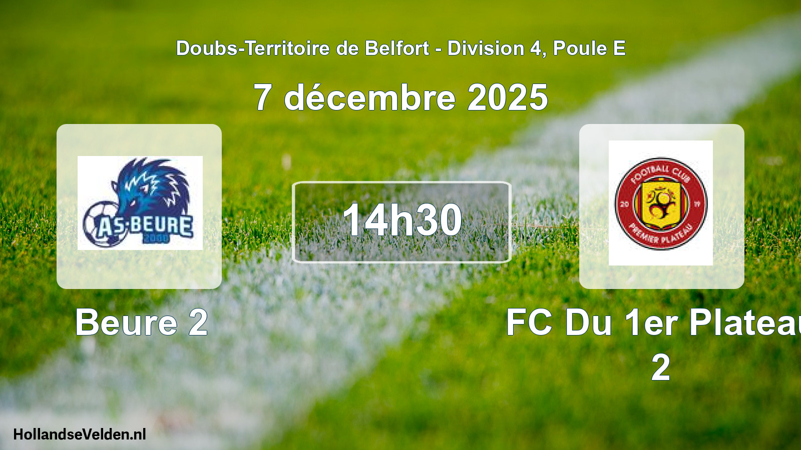 Scheduled Match: Beure 2 - FC Du 1er Plateau 2 (7 December 2025)