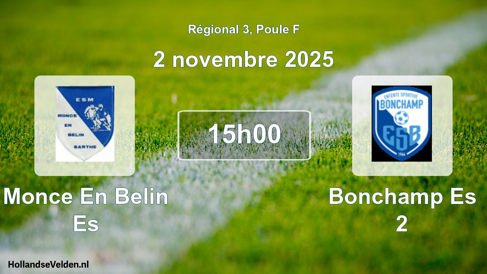 Geplande wedstrijd: Monce En Belin Es - Bonchamp Es 2 (2 november 2025)