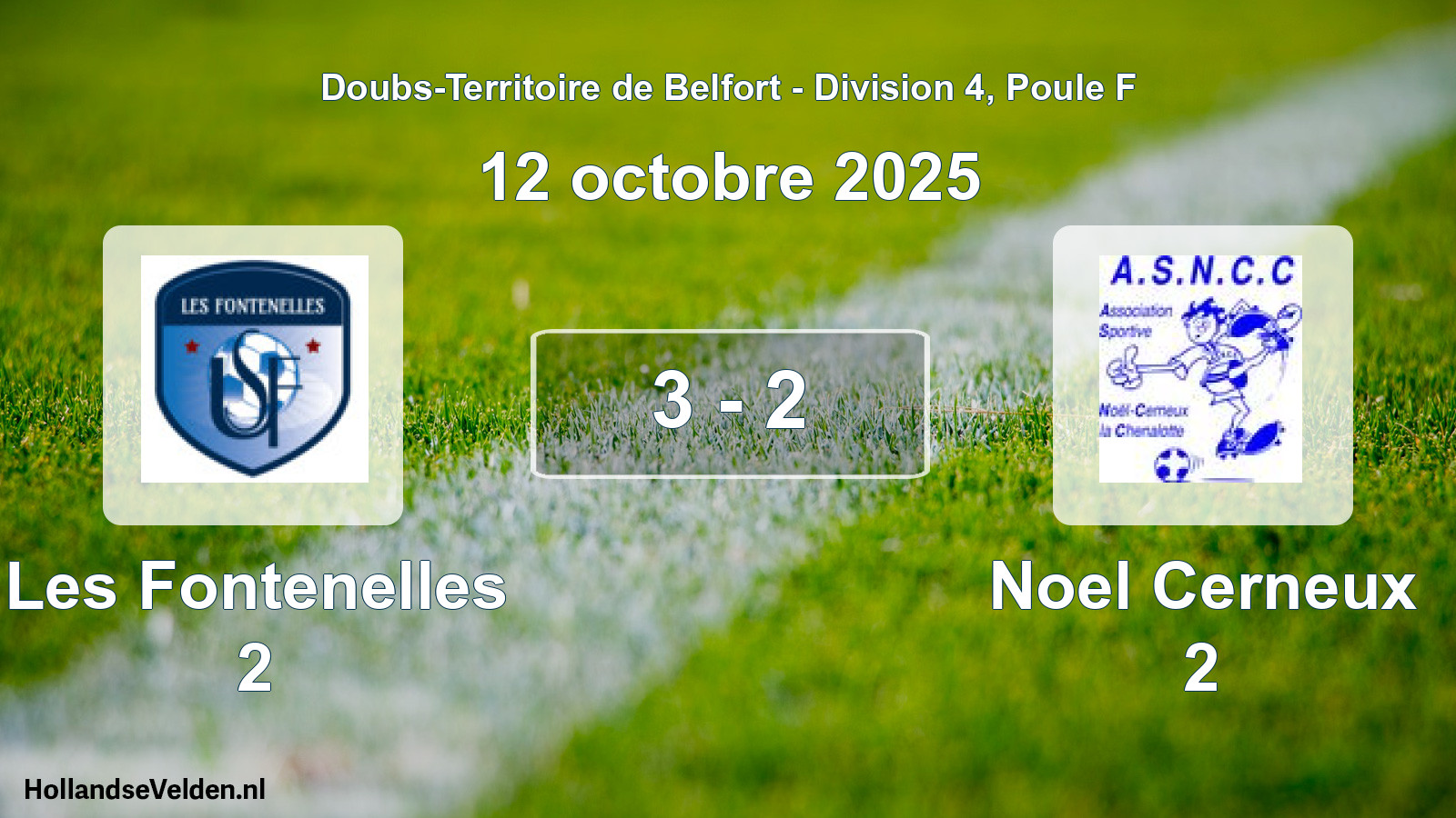 Match joué: Les Fontenelles 2 - Noel Cerneux 2 3 - 2 (12 octobre 2025)