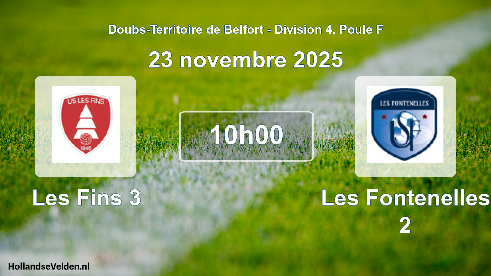 Match programmé: Les Fins 3 - Les Fontenelles 2 (23 novembre 2025)