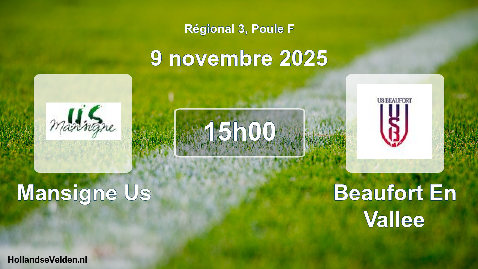 Geplande wedstrijd: Mansigne Us - Beaufort En Vallee (9 novembre 2025)
