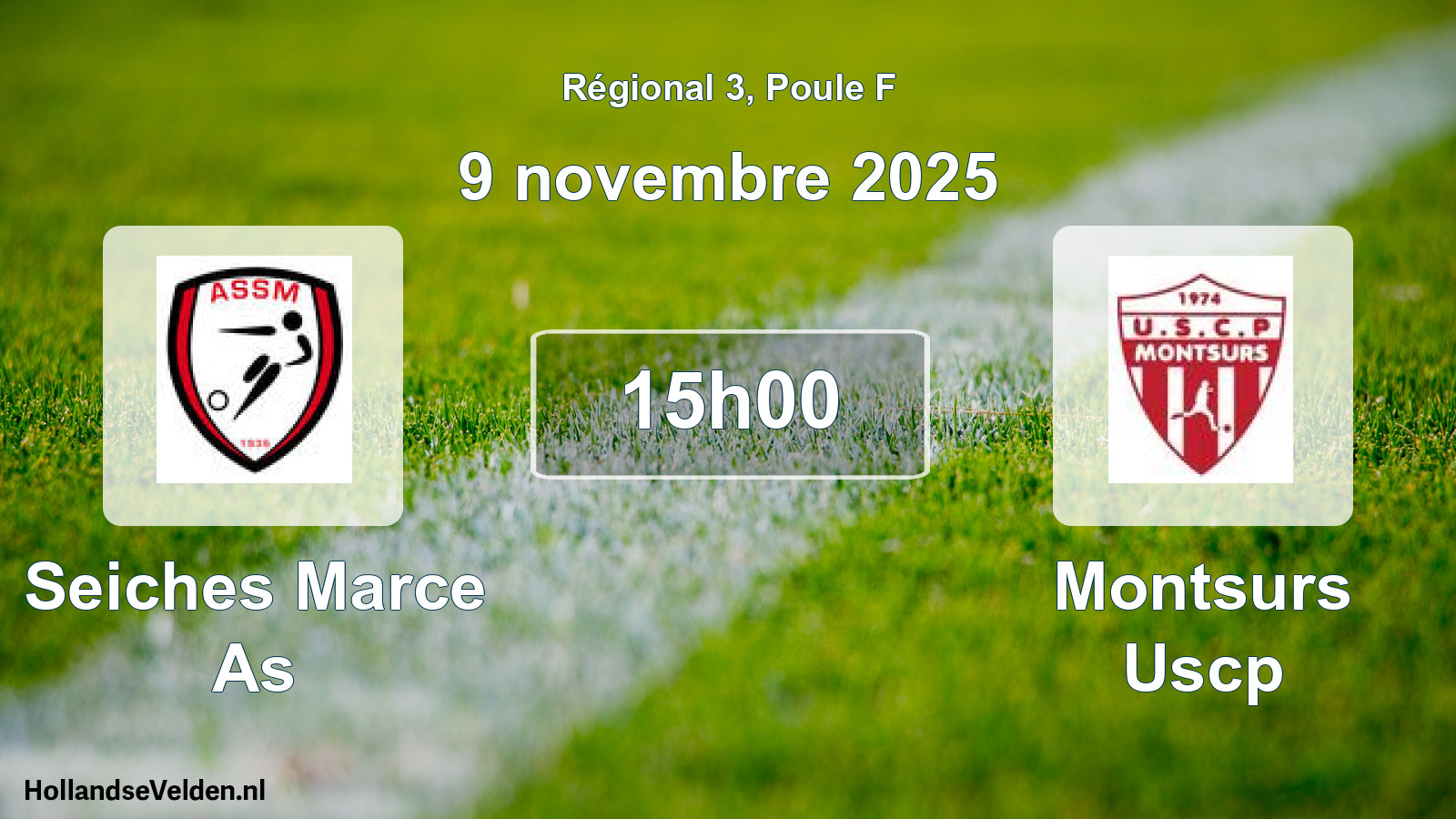 Geplande wedstrijd: Seiches Marce As - Montsurs Uscp (9 november 2025)