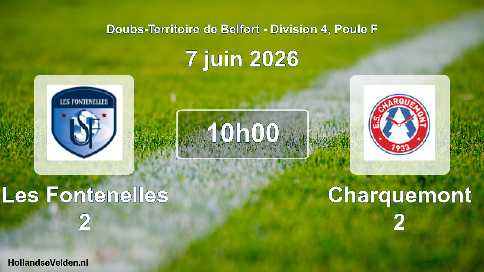 Scheduled Match: Les Fontenelles 2 - Charquemont 2 (7 June 2026)