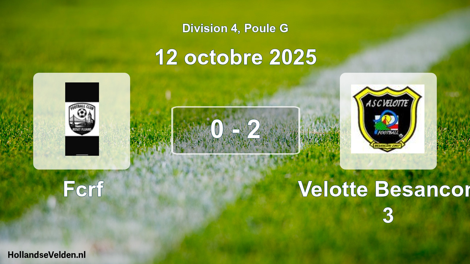 Match joué: Fcrf - Velotte Besancon 3 0 - 2 (12 octobre 2025)