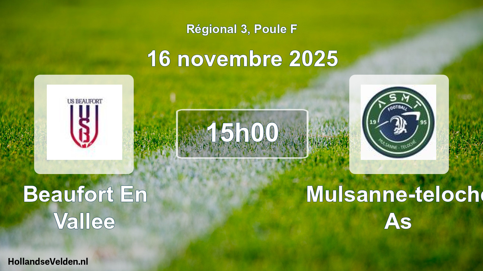 Geplande wedstrijd: Beaufort En Vallee - Mulsanne-teloche As (16 novembre 2025)