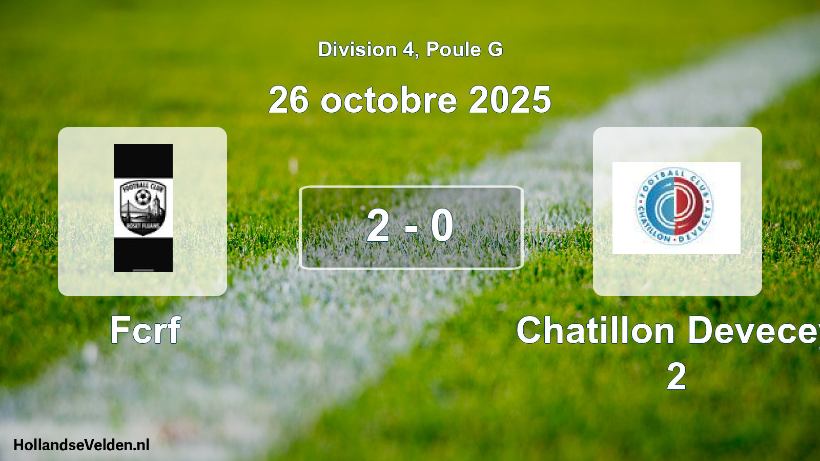 Match joué: Fcrf - Chatillon Devecey 2 2 - 0 (26 octobre 2025)