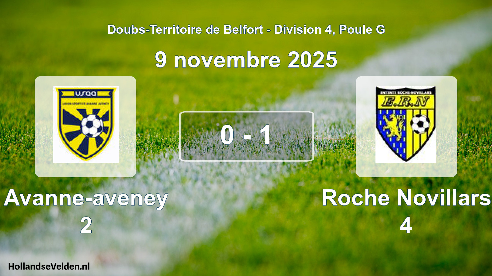 Match joué: Avanne-aveney 2 - Roche Novillars 4 0 - 1 (9 novembre 2025)