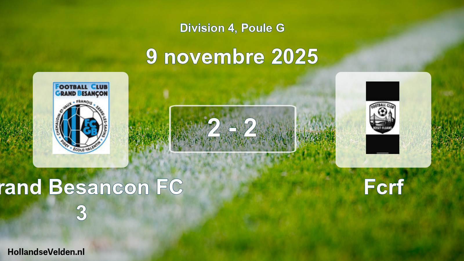Total number of matches played: Grand Besancon FC 3 - Fcrf 2 - 2 (9 November 2025)