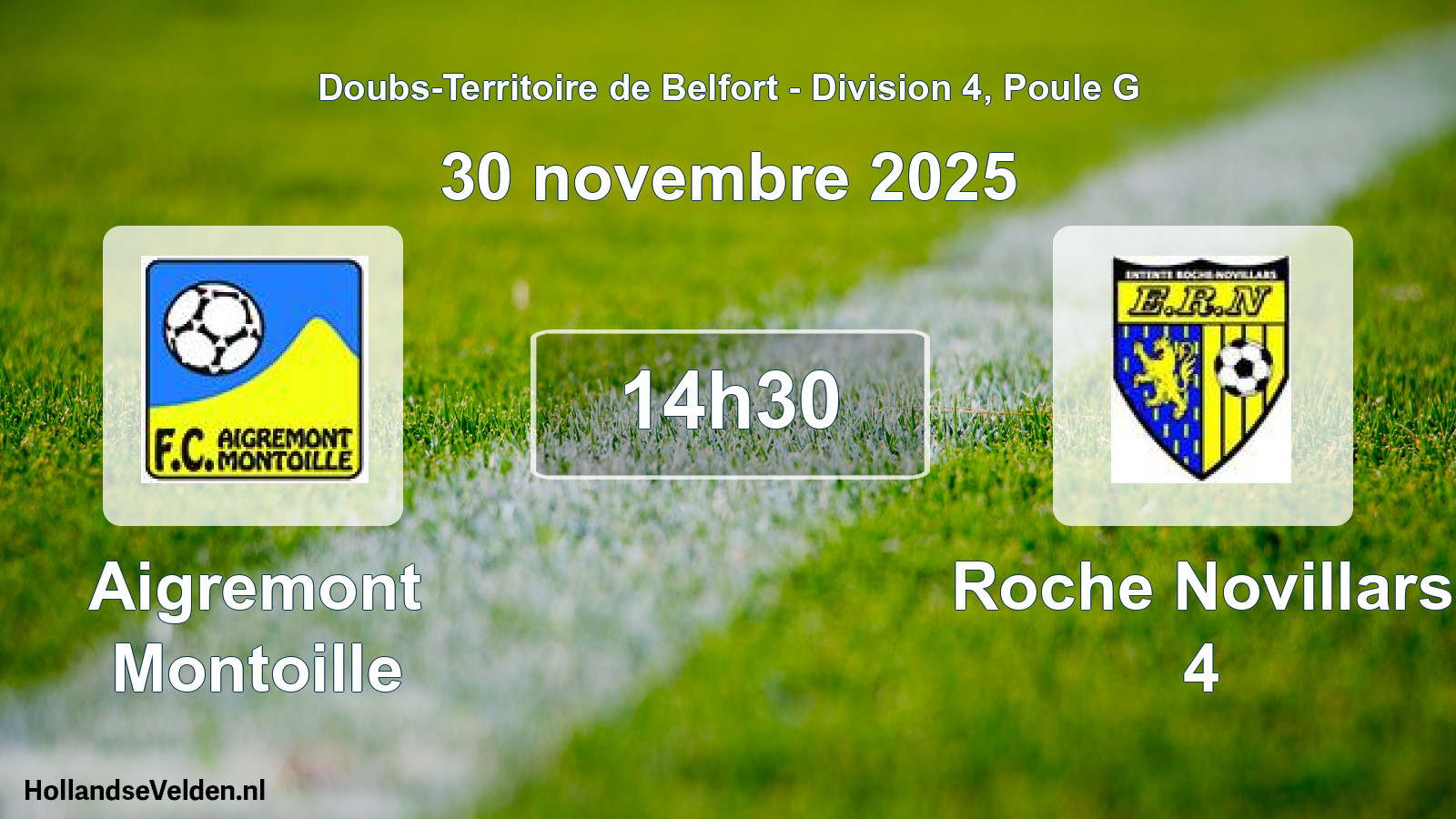 Match programmé: Aigremont Montoille - Roche Novillars 4 (30 novembre 2025)