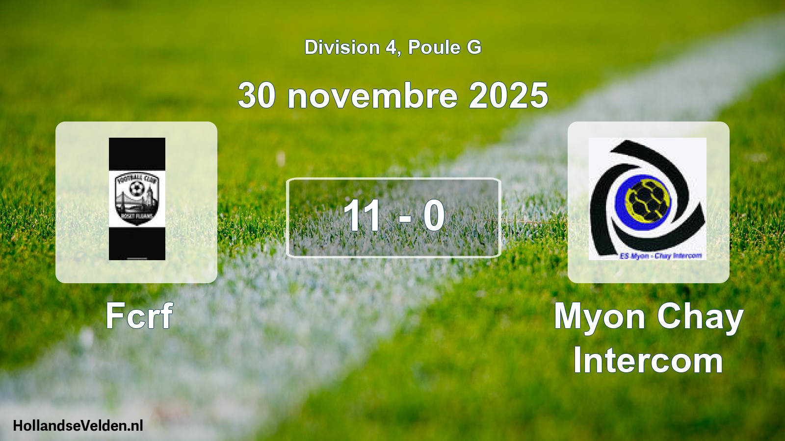 Match joué: Fcrf - Myon Chay Intercom 11 - 0 (30 novembre 2025)