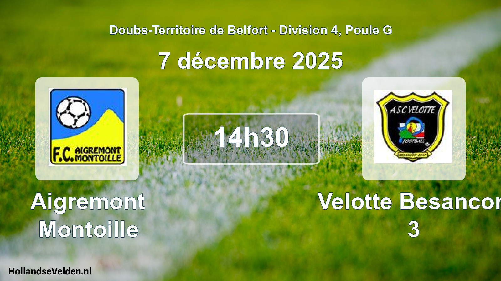 Match programmé: Aigremont Montoille - Velotte Besancon 3 (7 décembre 2025)