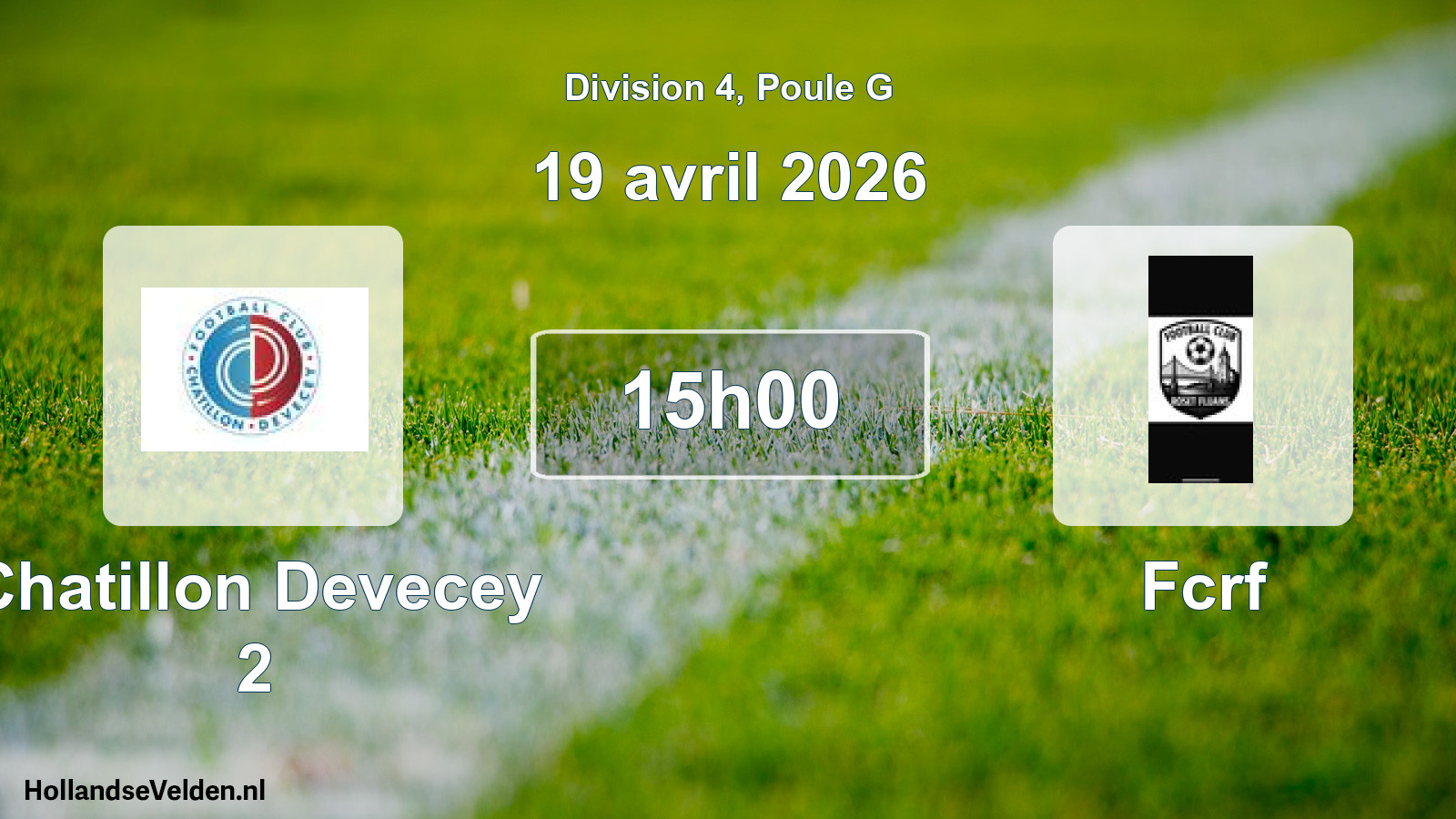 Match programmé: Chatillon Devecey 2 - Fcrf (19 avril 2026)