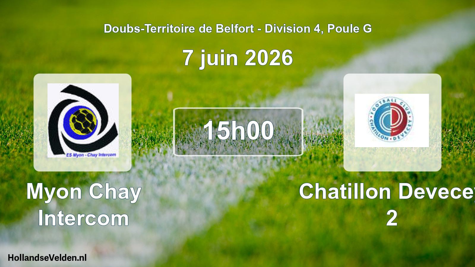 Geplande wedstrijd: Myon Chay Intercom - Chatillon Devecey 2 (7 juni 2026)