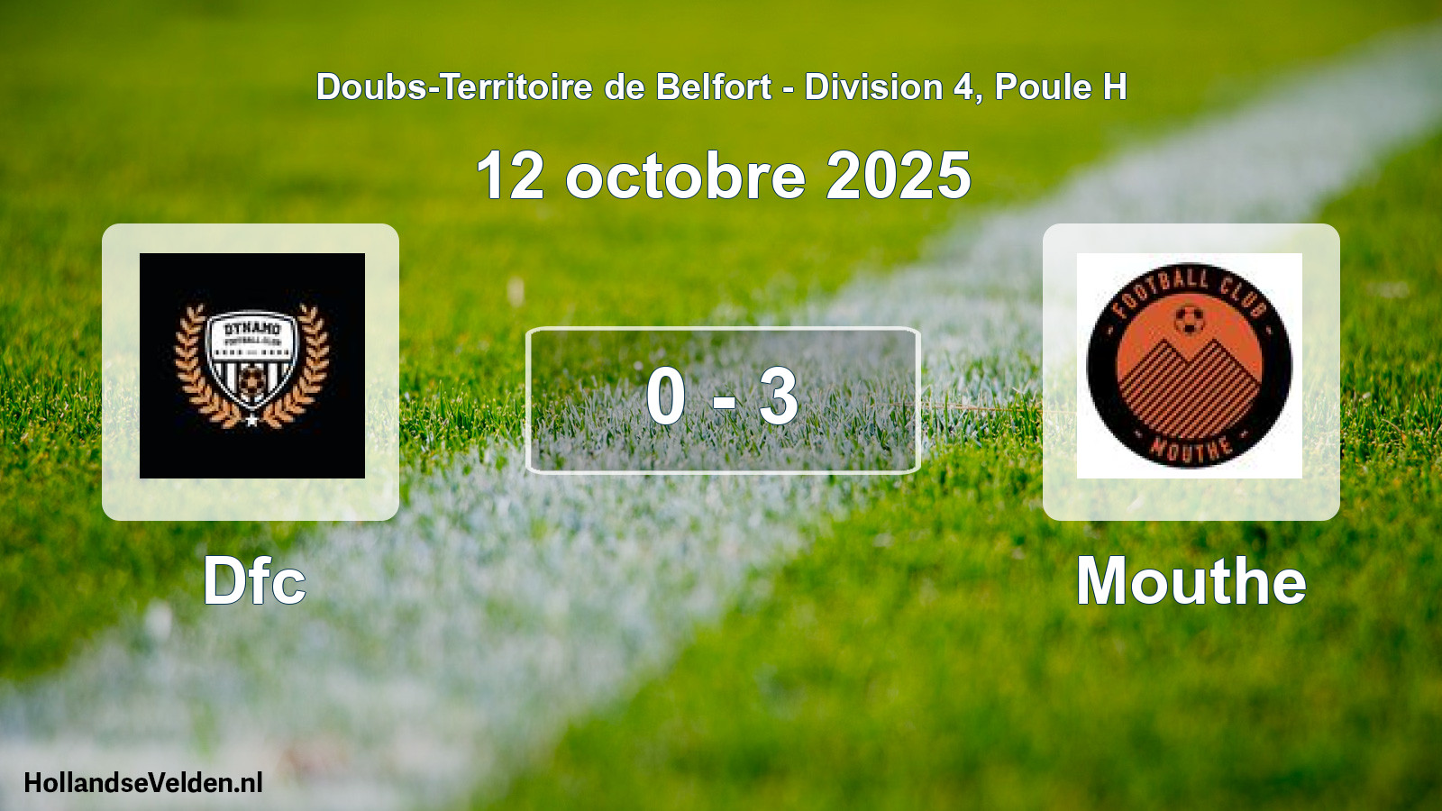 Total number of matches played: Dfc - Mouthe 0 - 3 (12 October 2025)