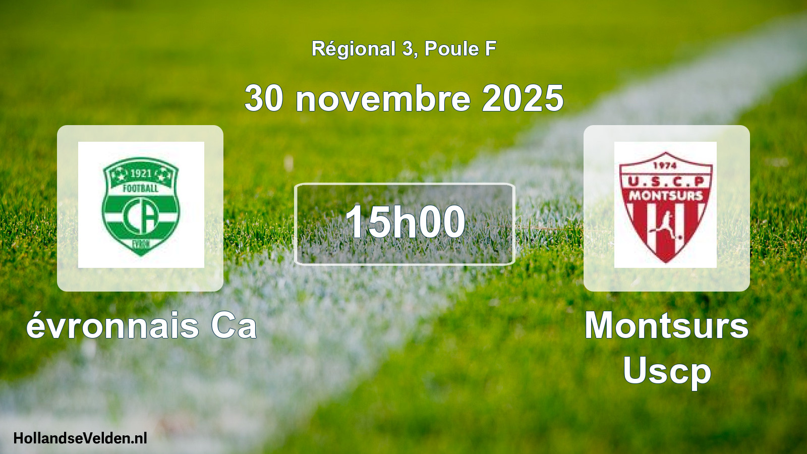 Geplande wedstrijd: évronnais Ca - Montsurs Uscp (30 novembre 2025)