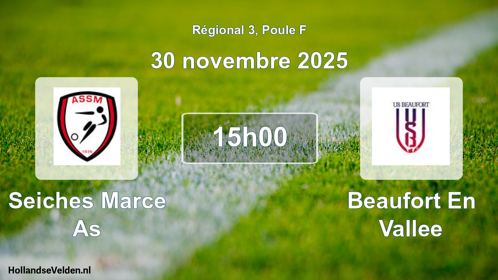 Geplande wedstrijd: Seiches Marce As - Beaufort En Vallee (30 novembre 2025)