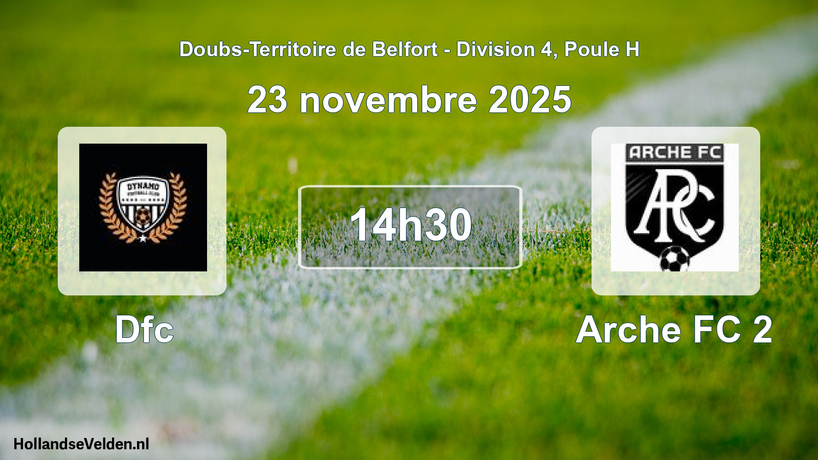 Geplande wedstrijd: Dfc - Arche FC 2 (23 november 2025)