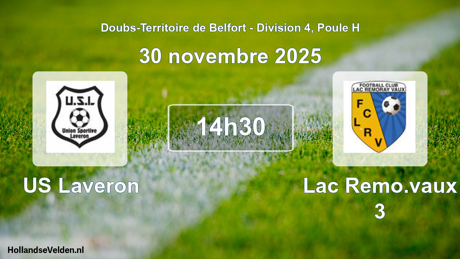 Scheduled Match: US Laveron - Lac Remo.vaux 3 (30 November 2025)