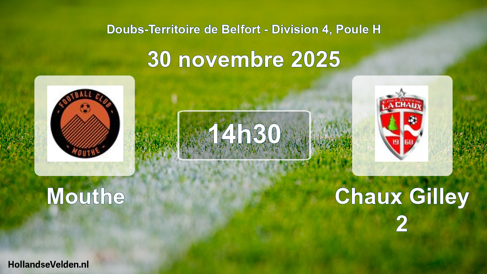 Scheduled Match: Mouthe - Chaux Gilley 2 (30 November 2025)