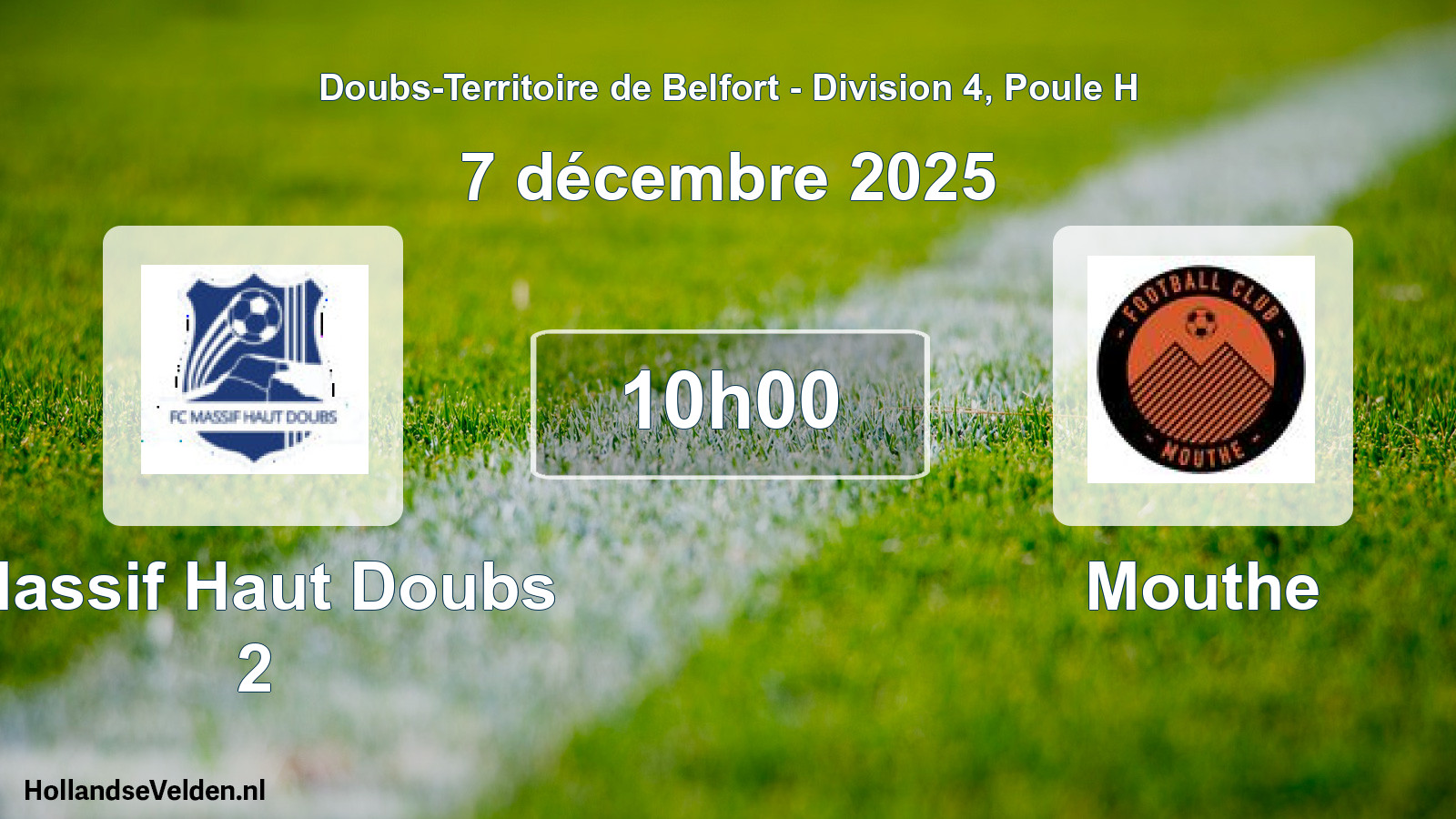 Scheduled Match: Massif Haut Doubs 2 - Mouthe (7 December 2025)