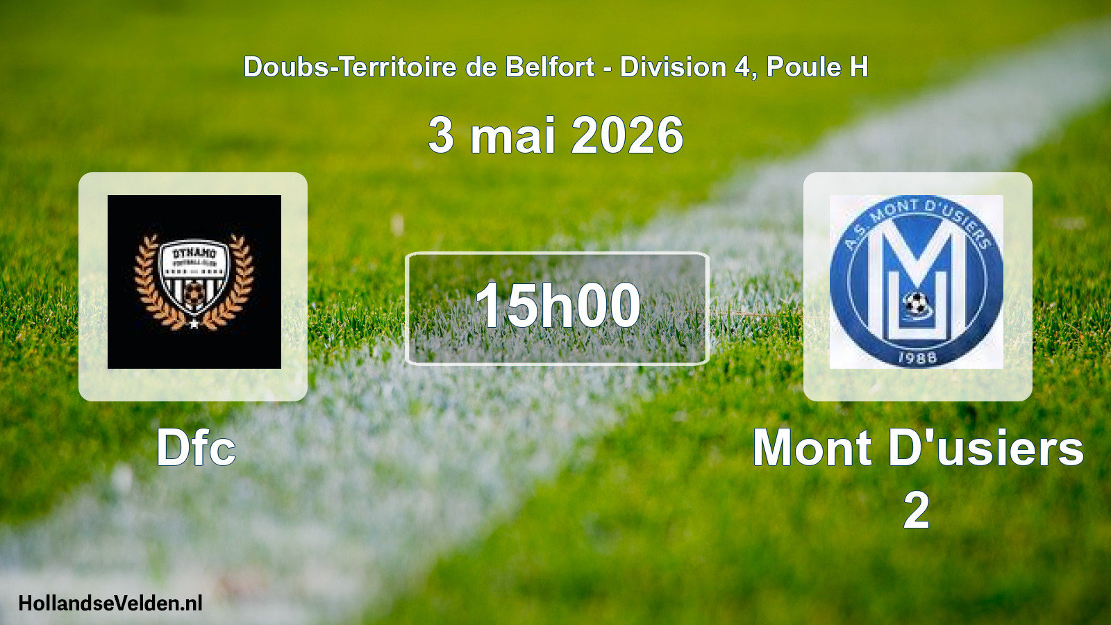 Scheduled Match: Dfc - Mont D'usiers 2 (3 May 2026)