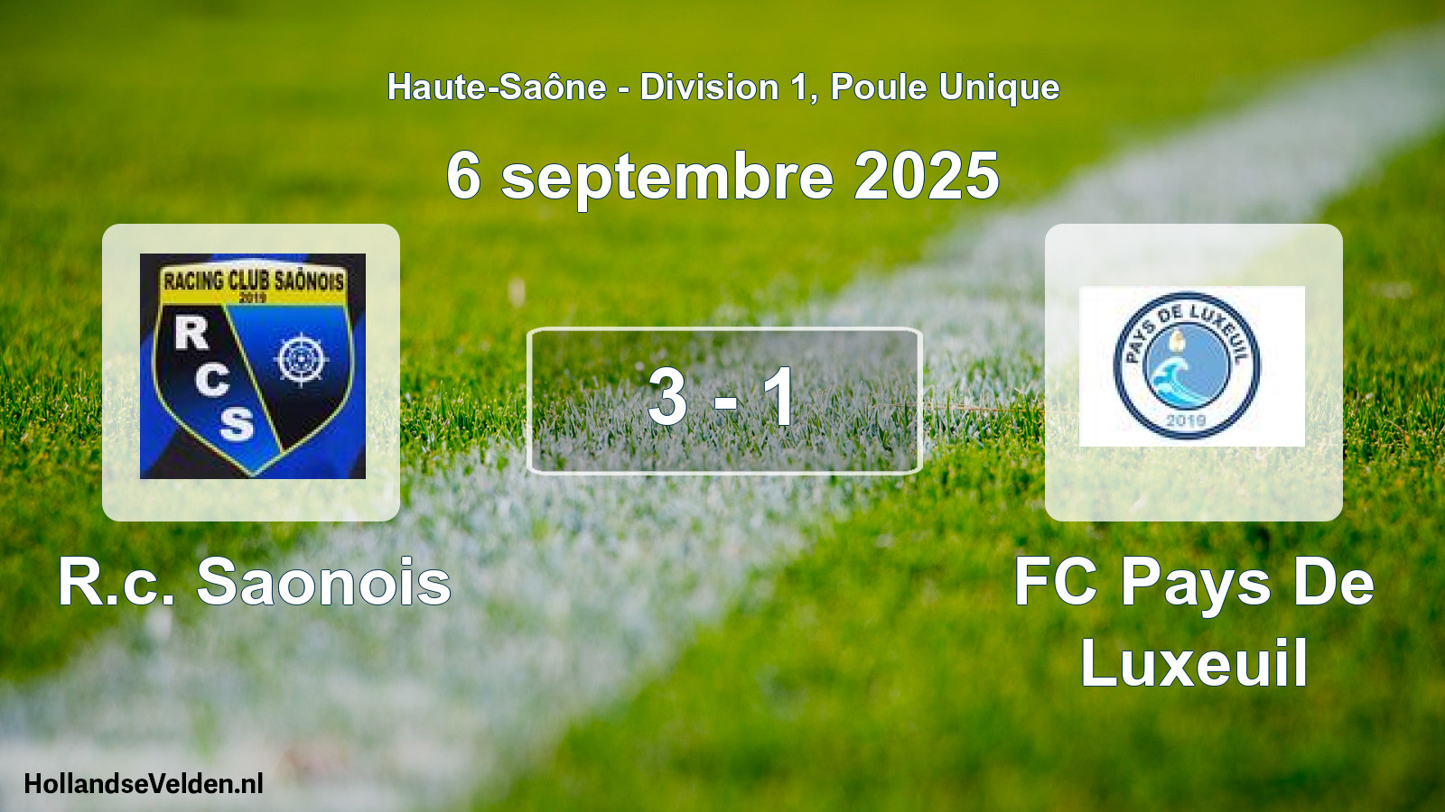 Total number of matches played: R.c. Saonois - FC Pays De Luxeuil 3 - 1 (6 September 2025)