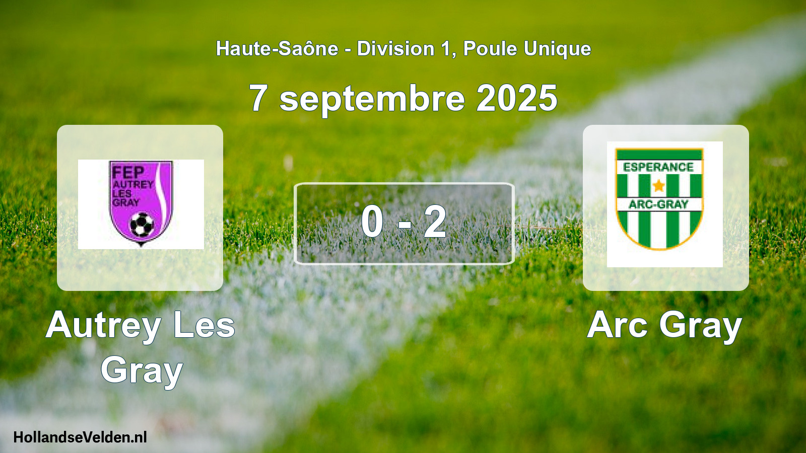 Gespeelde wedstrijd: Autrey Les Gray - Arc Gray 0 - 2 (7 september 2025)