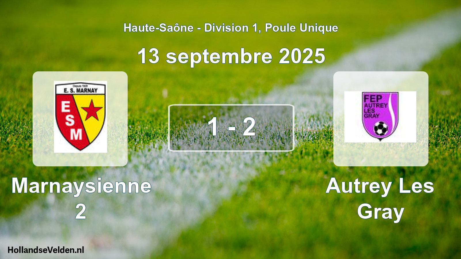 Match joué: Marnaysienne 2 - Autrey Les Gray 1 - 2 (13 septembre 2025)