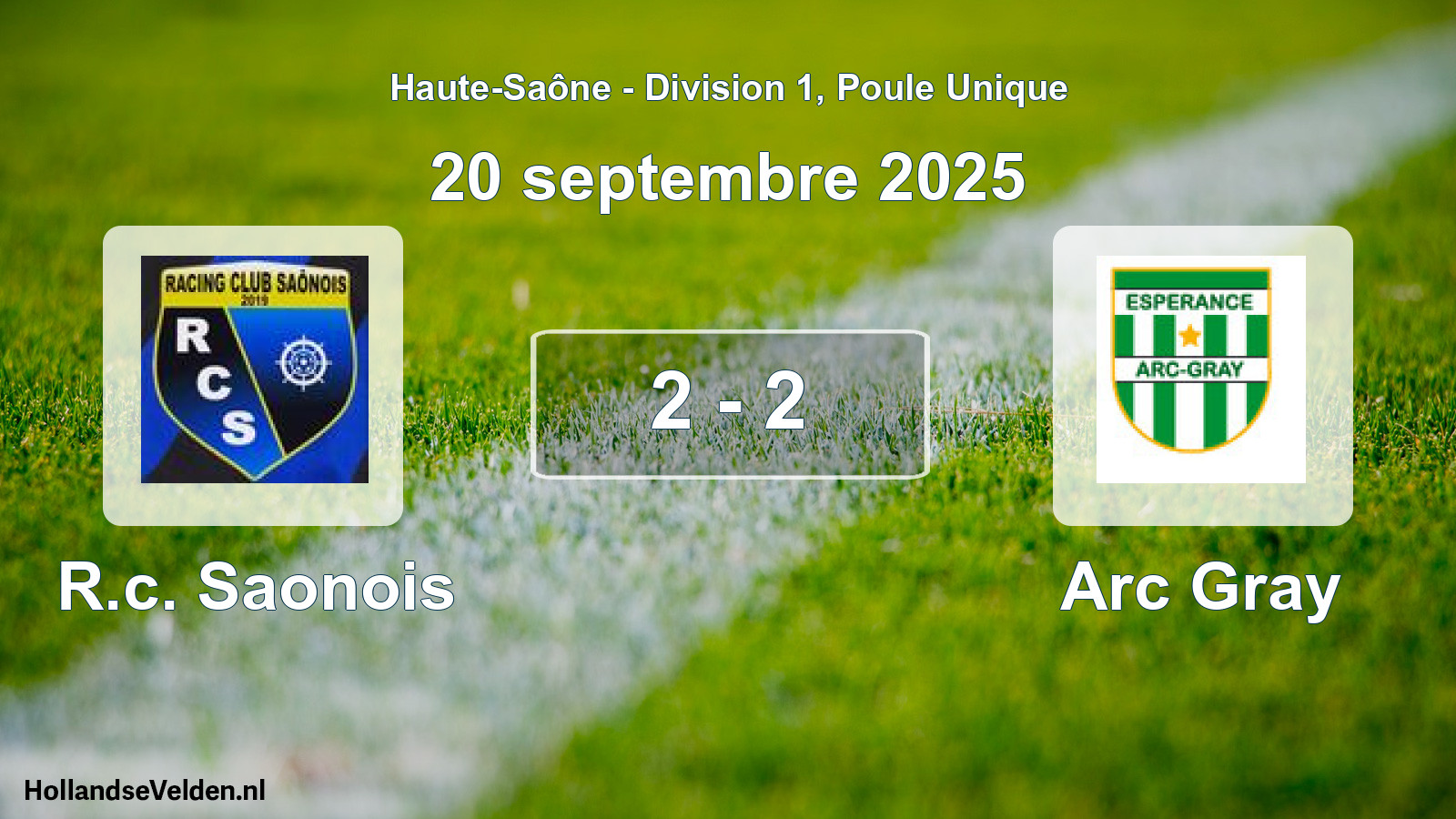 Total number of matches played: R.c. Saonois - Arc Gray 2 - 2 (20 September 2025)