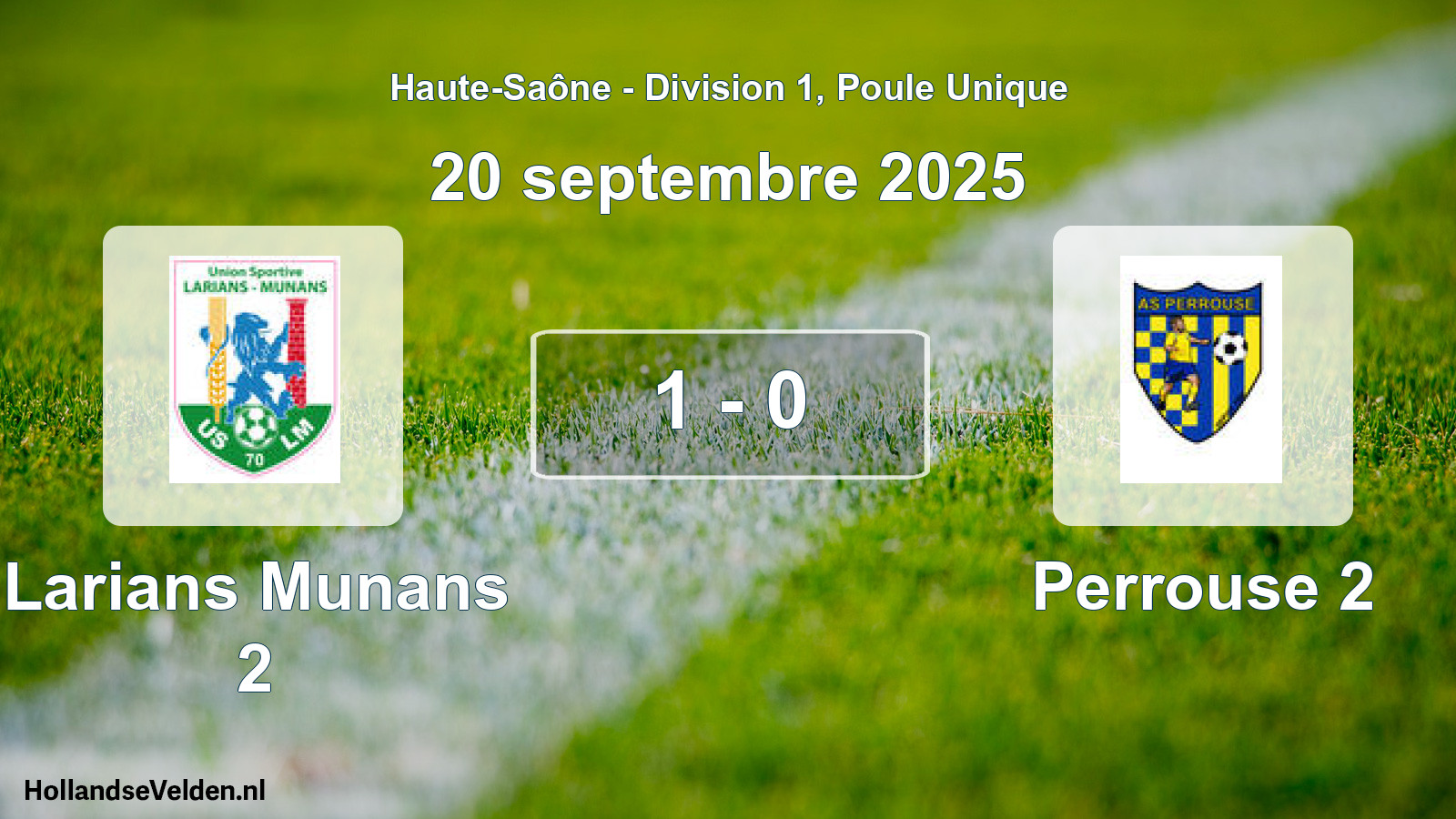 Total number of matches played: Larians Munans 2 - Perrouse 2 1 - 0 (20 September 2025)