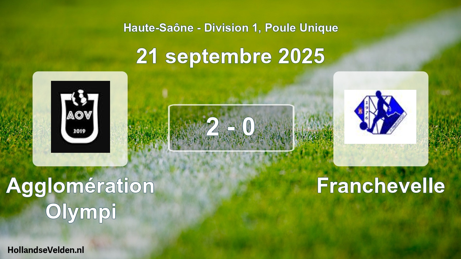 Gespeelde wedstrijd: Agglomération Olympi - Franchevelle 2 - 0 (21 september 2025)
