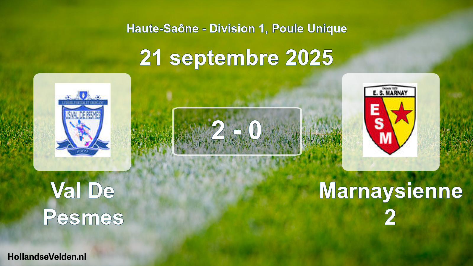 Gespeelde wedstrijd: Val De Pesmes - Marnaysienne 2 2 - 0 (21 september 2025)