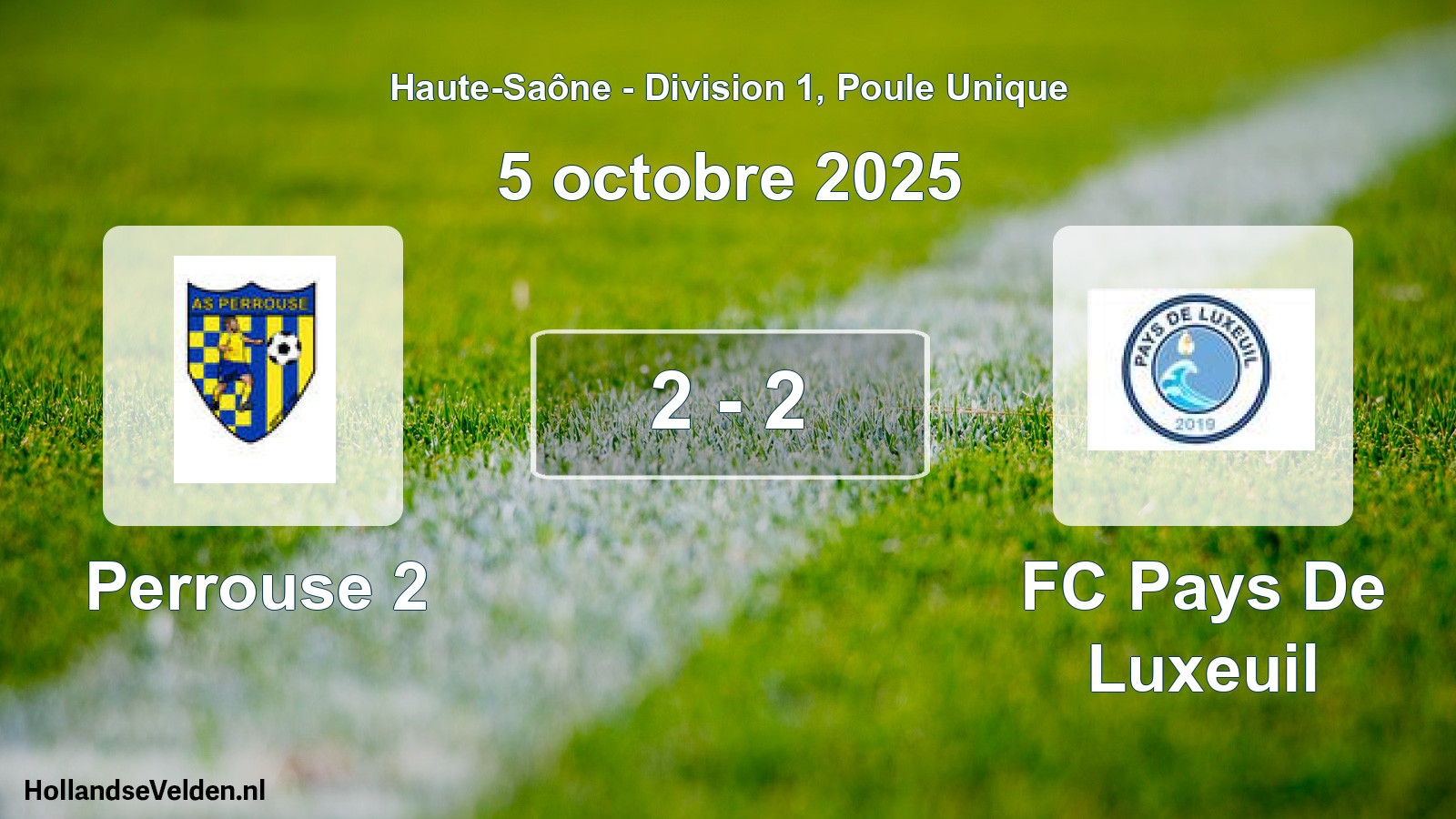 Total number of matches played: Perrouse 2 - FC Pays De Luxeuil 2 - 2 (5 October 2025)