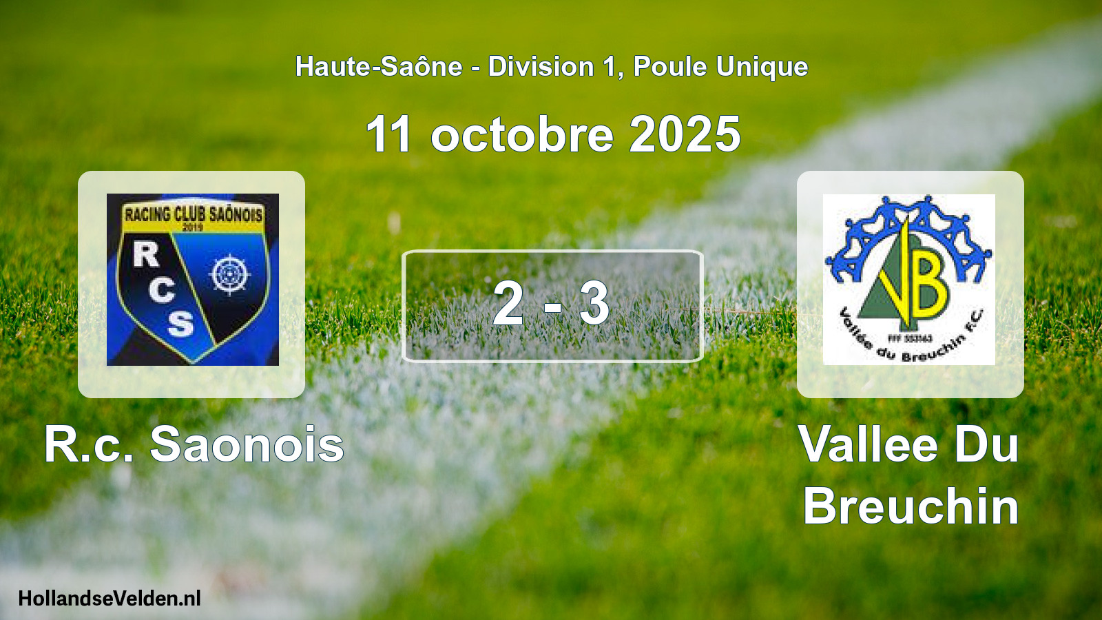 Gespeelde wedstrijd: R.c. Saonois - Vallee Du Breuchin 2 - 3 (11 oktober 2025)