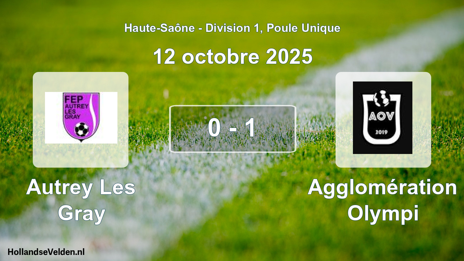 Total number of matches played: Autrey Les Gray - Agglomération Olympi 0 - 1 (12 October 2025)