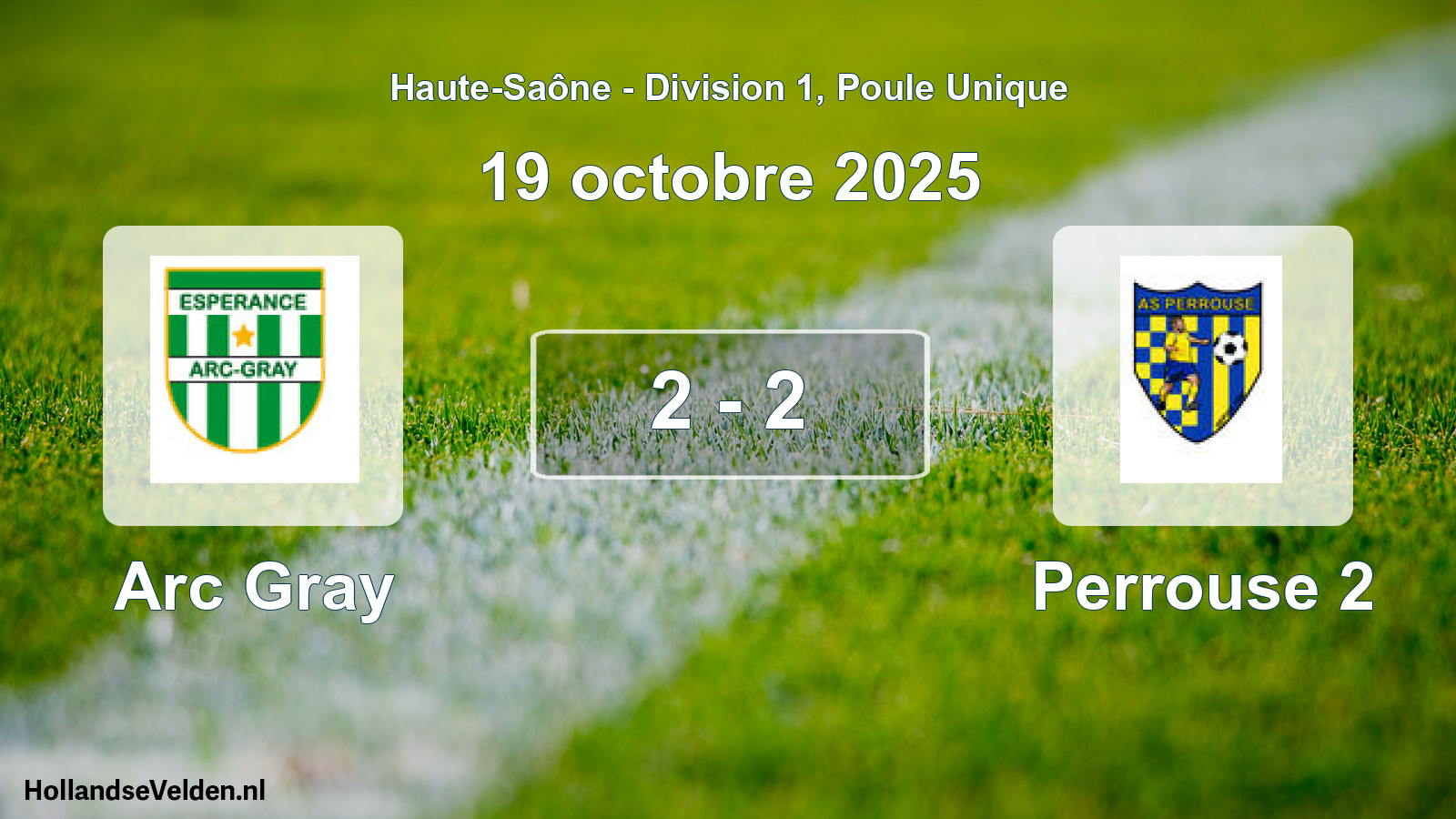 Match joué: Arc Gray - Perrouse 2 2 - 2 (19 octobre 2025)