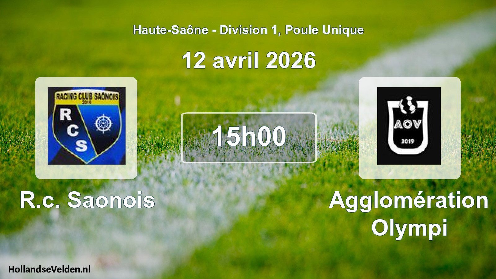 Match programmé: R.c. Saonois - Agglomération Olympi (12 avril 2026)