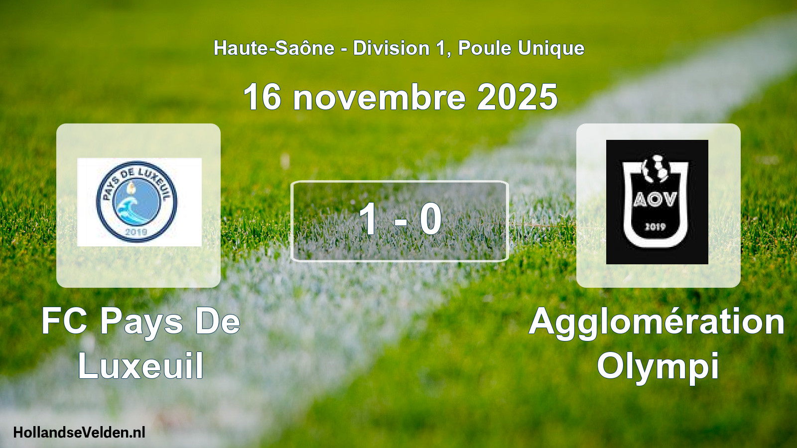 Total number of matches played: FC Pays De Luxeuil - Agglomération Olympi 1 - 0 (16 November 2025)
