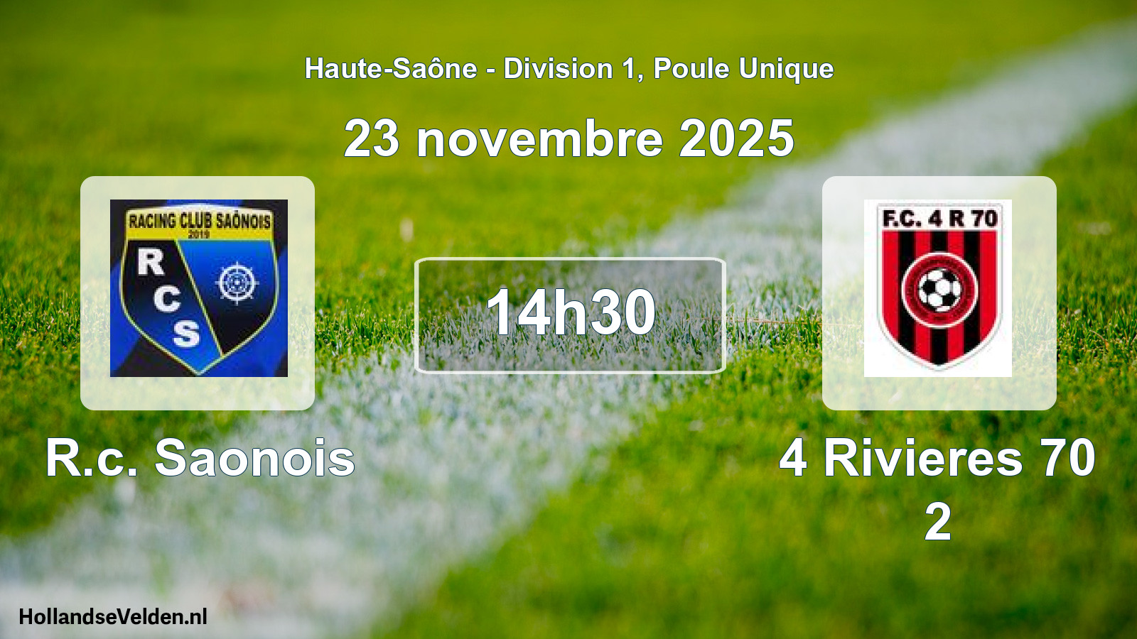 Scheduled Match: R.c. Saonois - 4 Rivieres 70 2 (23 November 2025)