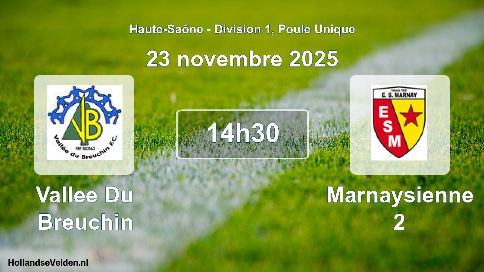 Match programmé: Vallee Du Breuchin - Marnaysienne 2 (23 novembre 2025)