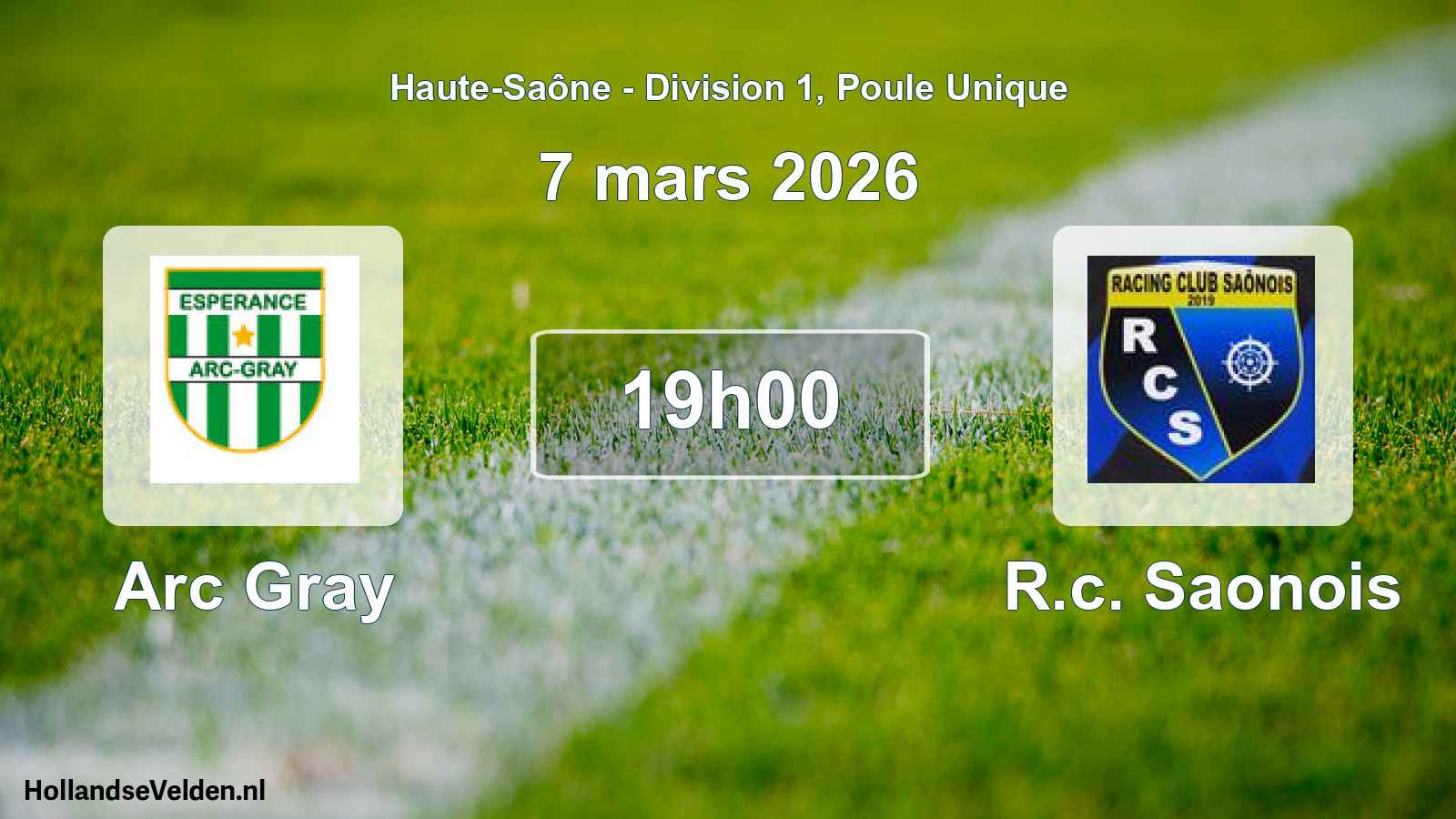 Match programmé: Arc Gray - R.c. Saonois (7 mars 2026)