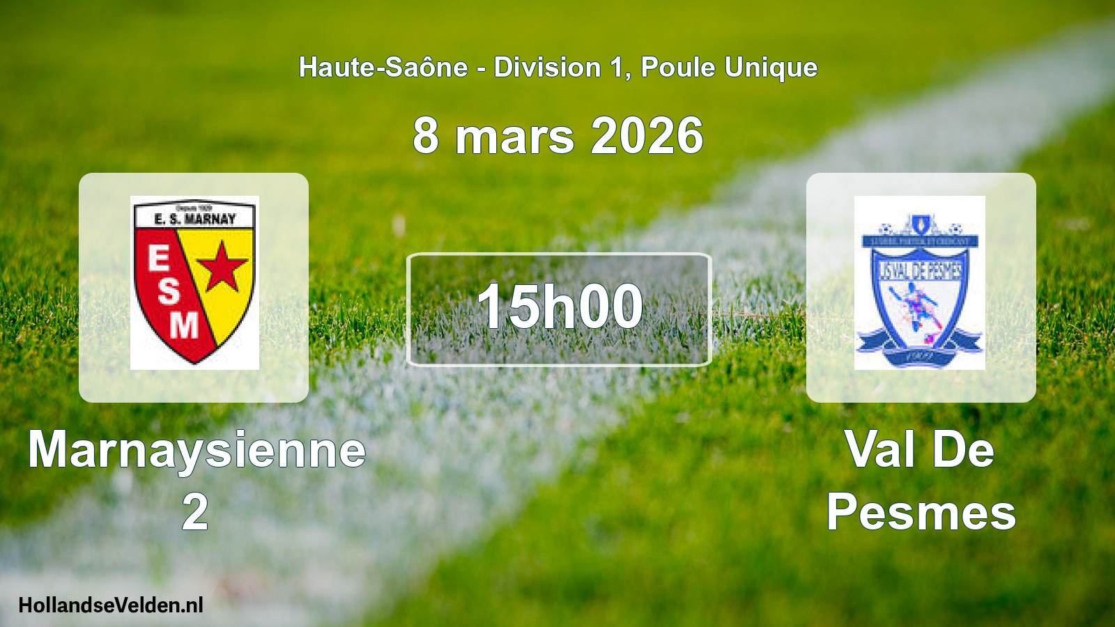 Match programmé: Marnaysienne 2 - Val De Pesmes (8 mars 2026)