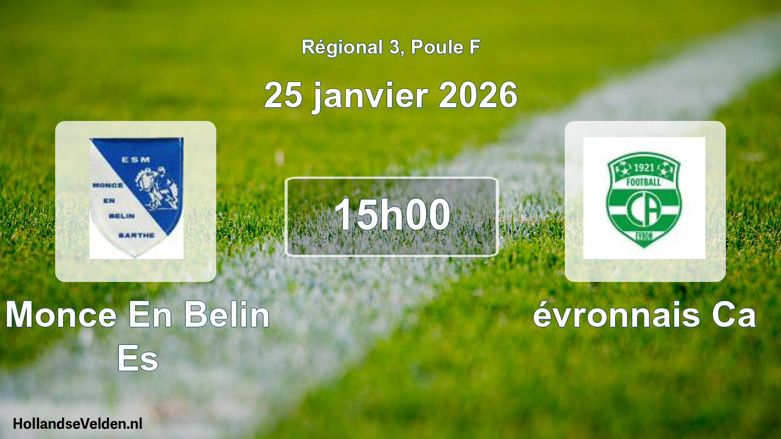 Geplande wedstrijd: Monce En Belin Es - évronnais Ca (25 janvier 2026)