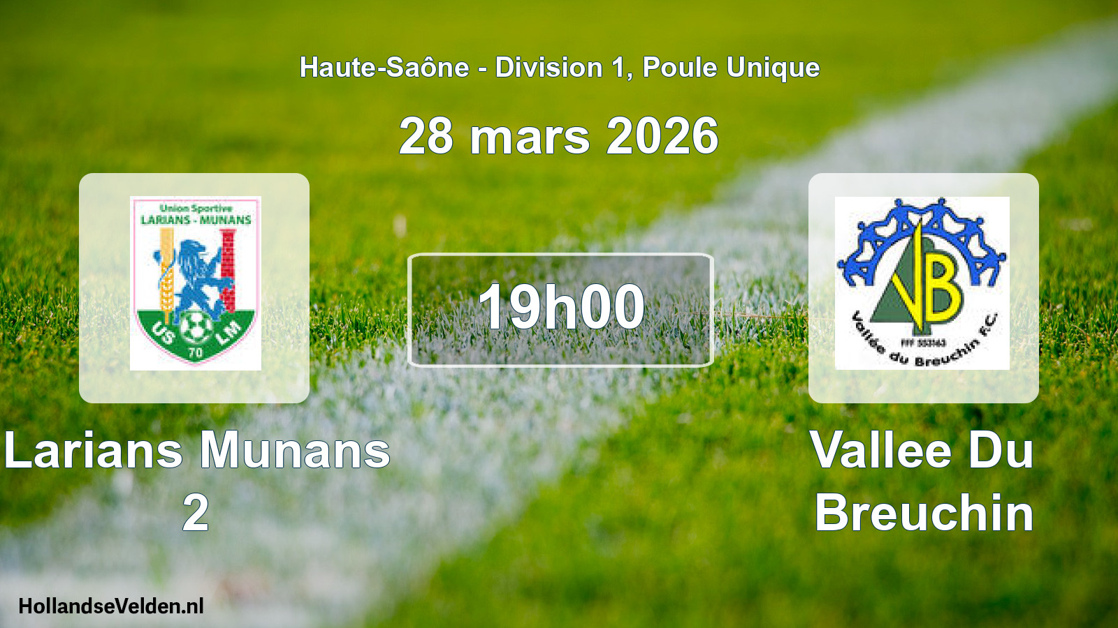 Geplande wedstrijd: Larians Munans 2 - Vallee Du Breuchin (28 maart 2026)