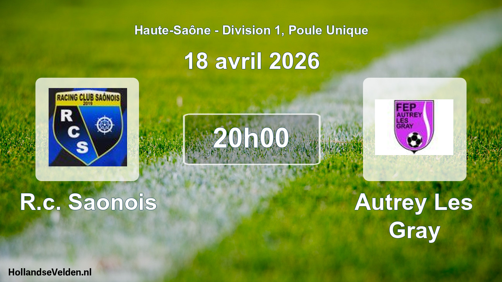 Scheduled Match: R.c. Saonois - Autrey Les Gray (18 April 2026)