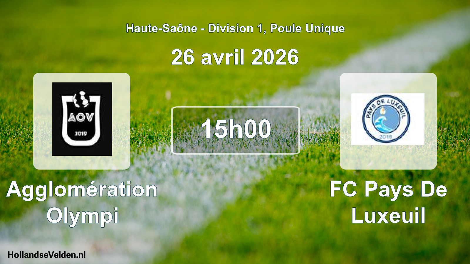 Scheduled Match: Agglomération Olympi - FC Pays De Luxeuil (26 April 2026)